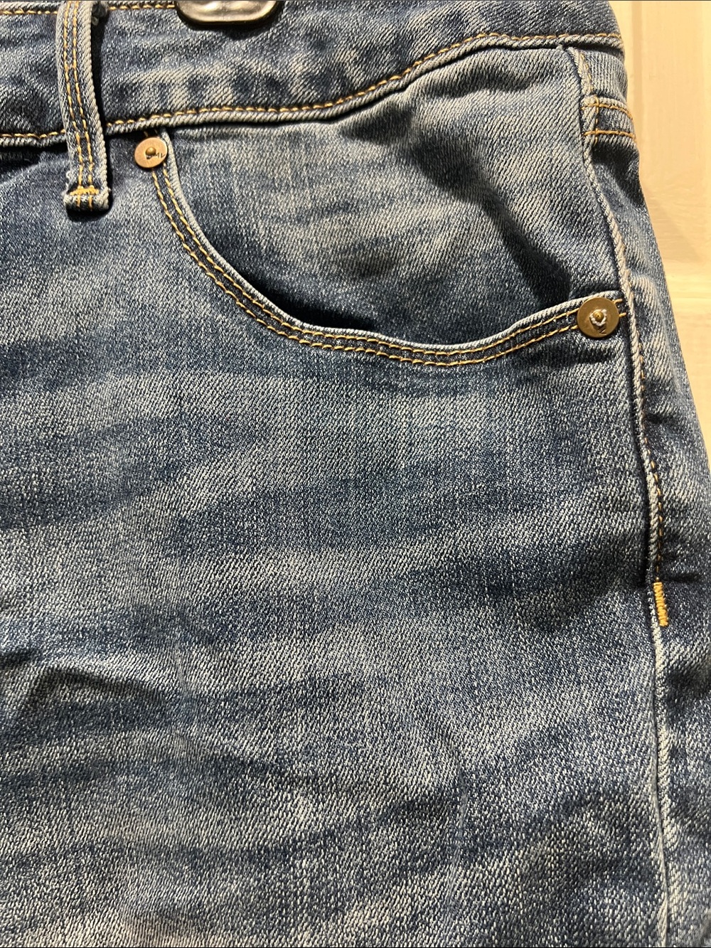 Ava & Viv Distressed Blue Denim Shorts - Picture 6 of 8